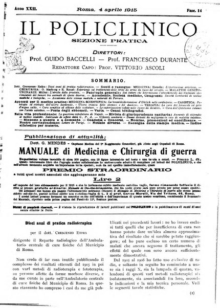 Il policlinico. Sezione pratica periodico di medicina, chirurgia e igiene