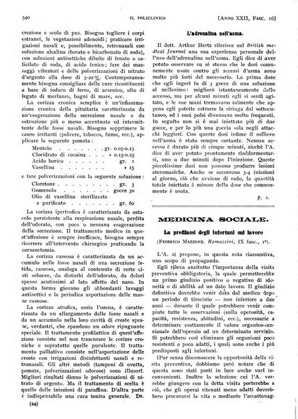 Il policlinico. Sezione pratica periodico di medicina, chirurgia e igiene