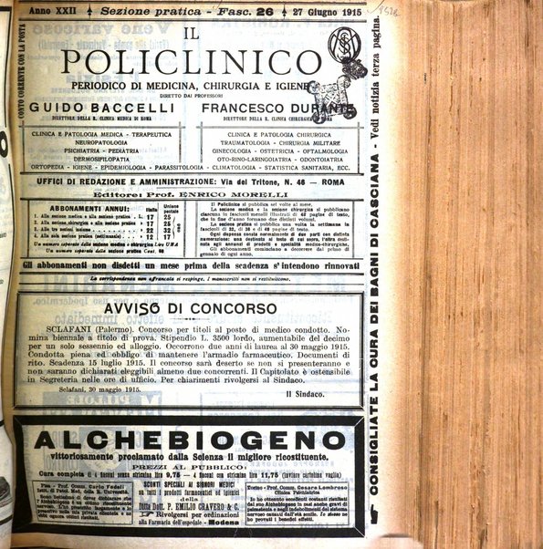 Il policlinico. Sezione pratica periodico di medicina, chirurgia e igiene