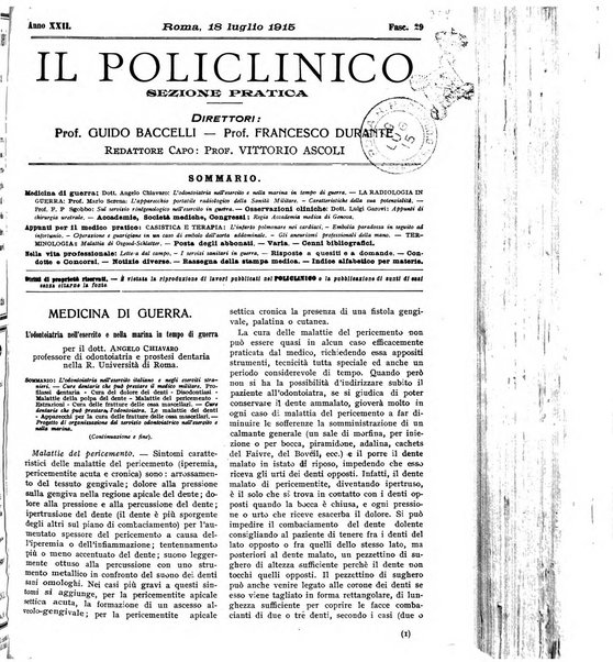 Il policlinico. Sezione pratica periodico di medicina, chirurgia e igiene