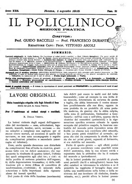 Il policlinico. Sezione pratica periodico di medicina, chirurgia e igiene