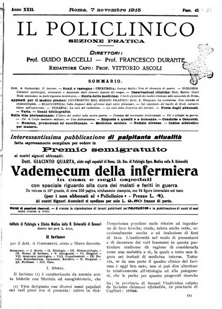 Il policlinico. Sezione pratica periodico di medicina, chirurgia e igiene