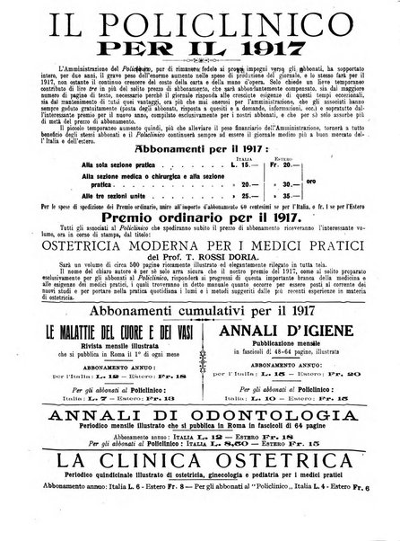 Il policlinico. Sezione pratica periodico di medicina, chirurgia e igiene