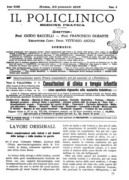 Il policlinico. Sezione pratica periodico di medicina, chirurgia e igiene