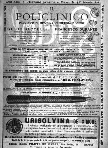 Il policlinico. Sezione pratica periodico di medicina, chirurgia e igiene