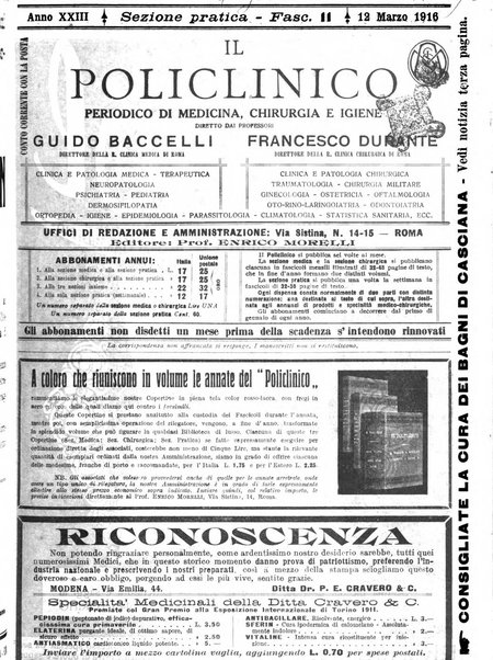 Il policlinico. Sezione pratica periodico di medicina, chirurgia e igiene