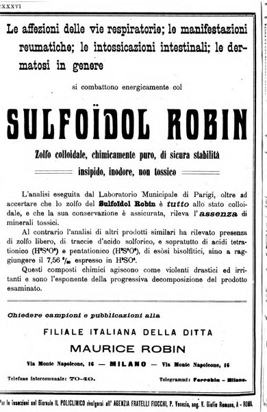 Il policlinico. Sezione pratica periodico di medicina, chirurgia e igiene