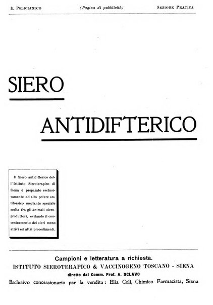 Il policlinico. Sezione pratica periodico di medicina, chirurgia e igiene