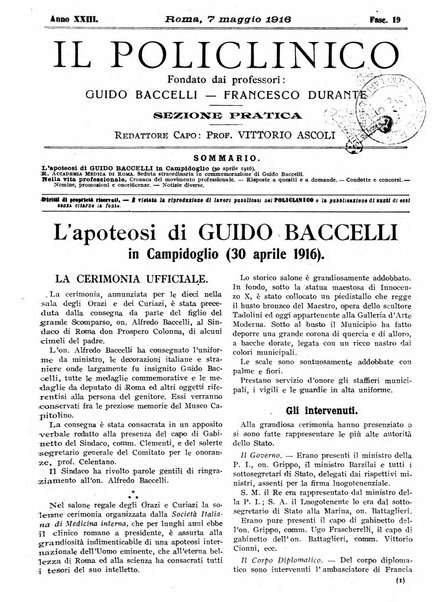 Il policlinico. Sezione pratica periodico di medicina, chirurgia e igiene