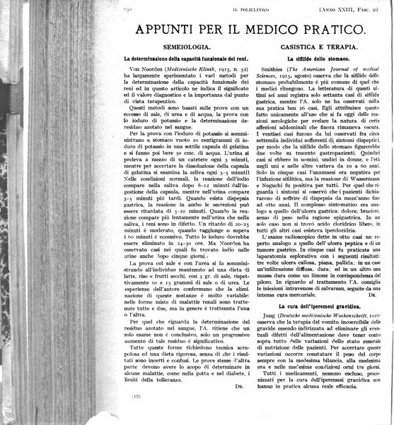 Il policlinico. Sezione pratica periodico di medicina, chirurgia e igiene