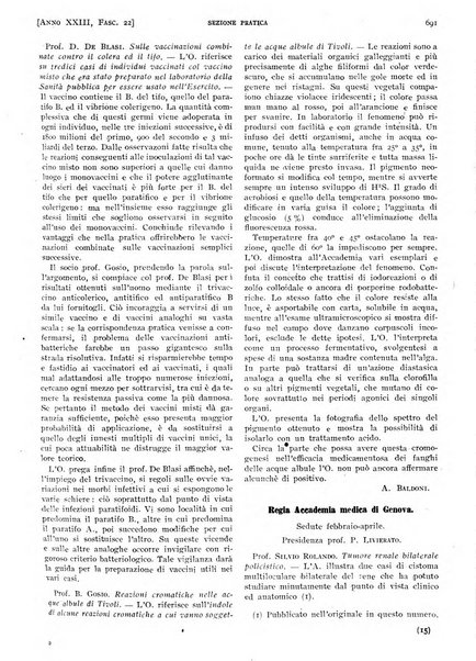 Il policlinico. Sezione pratica periodico di medicina, chirurgia e igiene