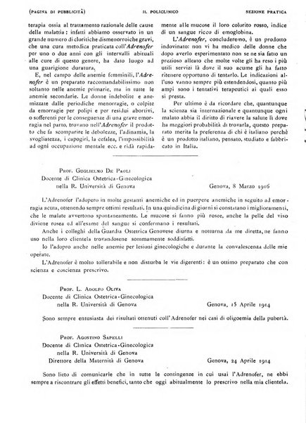 Il policlinico. Sezione pratica periodico di medicina, chirurgia e igiene