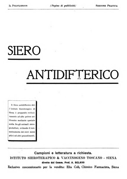 Il policlinico. Sezione pratica periodico di medicina, chirurgia e igiene