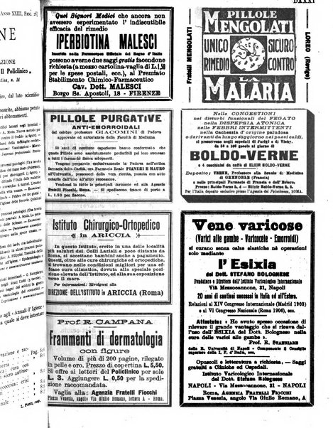 Il policlinico. Sezione pratica periodico di medicina, chirurgia e igiene