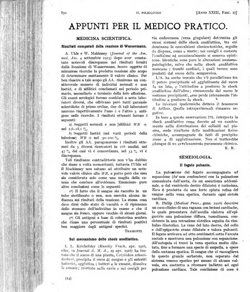 Il policlinico. Sezione pratica periodico di medicina, chirurgia e igiene