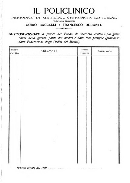 Il policlinico. Sezione pratica periodico di medicina, chirurgia e igiene