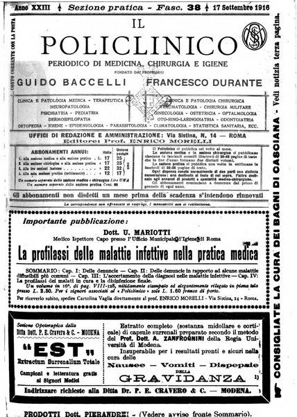 Il policlinico. Sezione pratica periodico di medicina, chirurgia e igiene