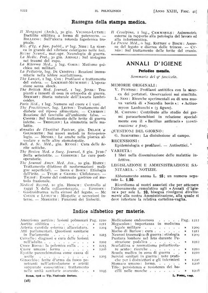 Il policlinico. Sezione pratica periodico di medicina, chirurgia e igiene