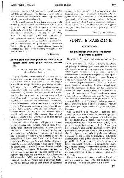 Il policlinico. Sezione pratica periodico di medicina, chirurgia e igiene