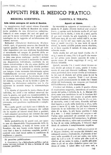 Il policlinico. Sezione pratica periodico di medicina, chirurgia e igiene