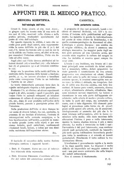 Il policlinico. Sezione pratica periodico di medicina, chirurgia e igiene