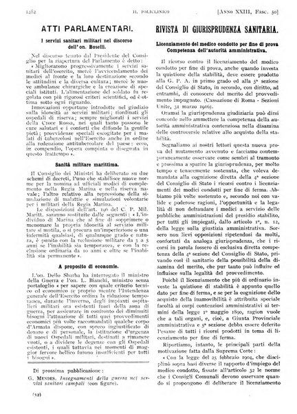 Il policlinico. Sezione pratica periodico di medicina, chirurgia e igiene