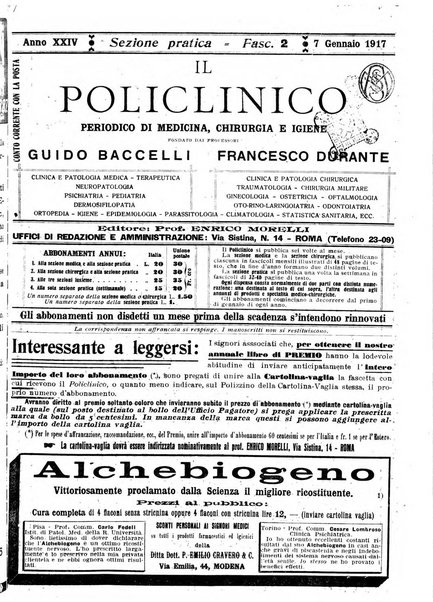 Il policlinico. Sezione pratica periodico di medicina, chirurgia e igiene