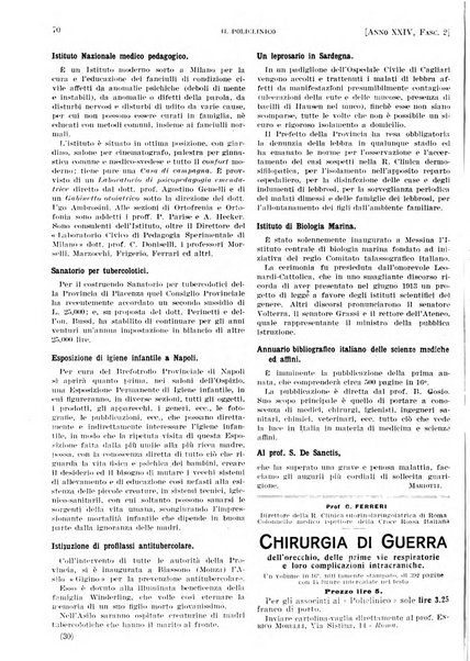 Il policlinico. Sezione pratica periodico di medicina, chirurgia e igiene