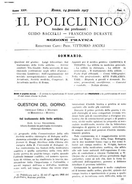 Il policlinico. Sezione pratica periodico di medicina, chirurgia e igiene