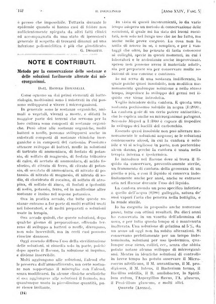 Il policlinico. Sezione pratica periodico di medicina, chirurgia e igiene