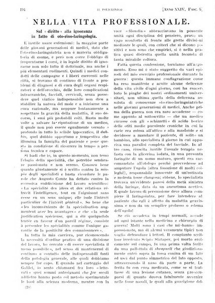 Il policlinico. Sezione pratica periodico di medicina, chirurgia e igiene