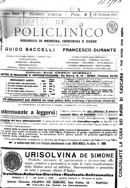 Il policlinico. Sezione pratica periodico di medicina, chirurgia e igiene