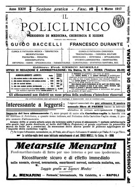 Il policlinico. Sezione pratica periodico di medicina, chirurgia e igiene