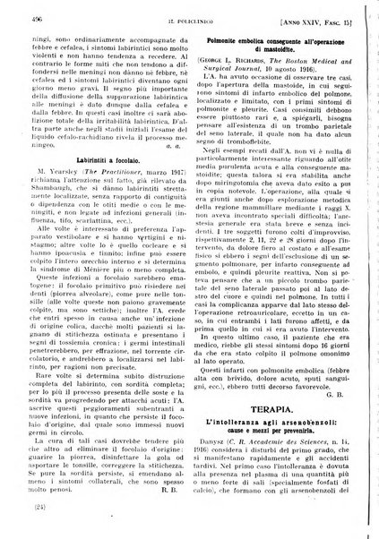 Il policlinico. Sezione pratica periodico di medicina, chirurgia e igiene