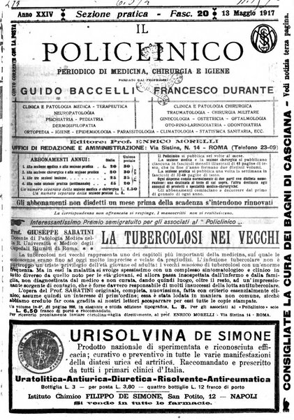 Il policlinico. Sezione pratica periodico di medicina, chirurgia e igiene