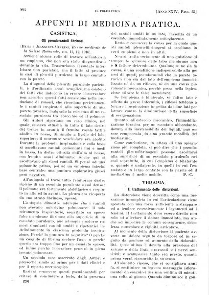 Il policlinico. Sezione pratica periodico di medicina, chirurgia e igiene