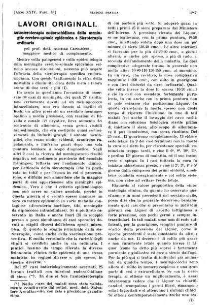 Il policlinico. Sezione pratica periodico di medicina, chirurgia e igiene