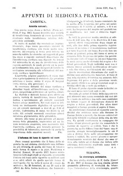 Il policlinico. Sezione pratica periodico di medicina, chirurgia e igiene