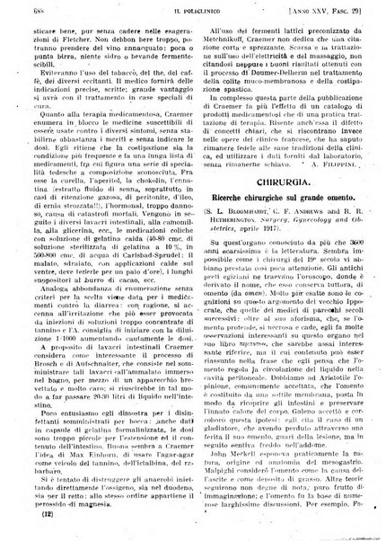 Il policlinico. Sezione pratica periodico di medicina, chirurgia e igiene