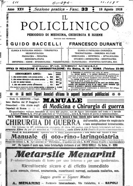 Il policlinico. Sezione pratica periodico di medicina, chirurgia e igiene