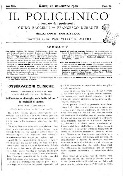 Il policlinico. Sezione pratica periodico di medicina, chirurgia e igiene