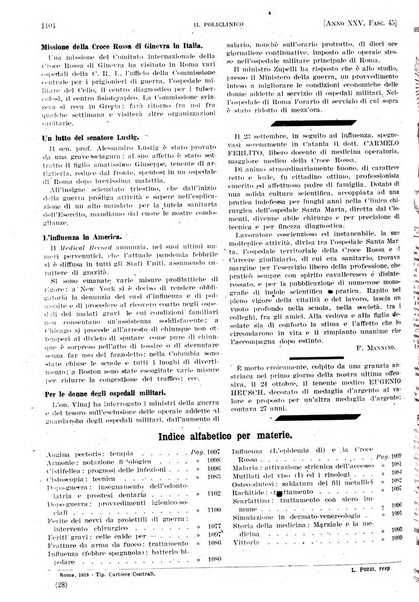 Il policlinico. Sezione pratica periodico di medicina, chirurgia e igiene