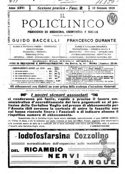 Il policlinico. Sezione pratica periodico di medicina, chirurgia e igiene