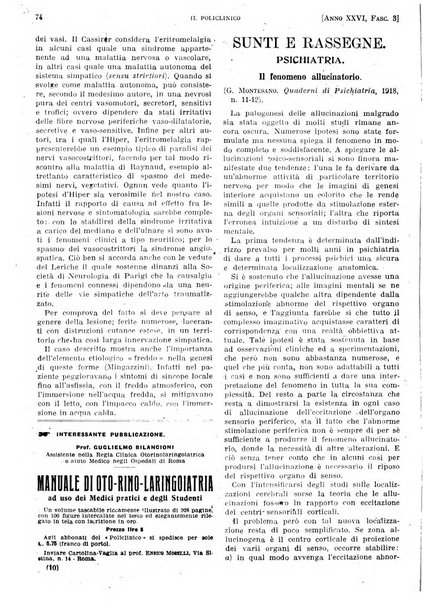 Il policlinico. Sezione pratica periodico di medicina, chirurgia e igiene