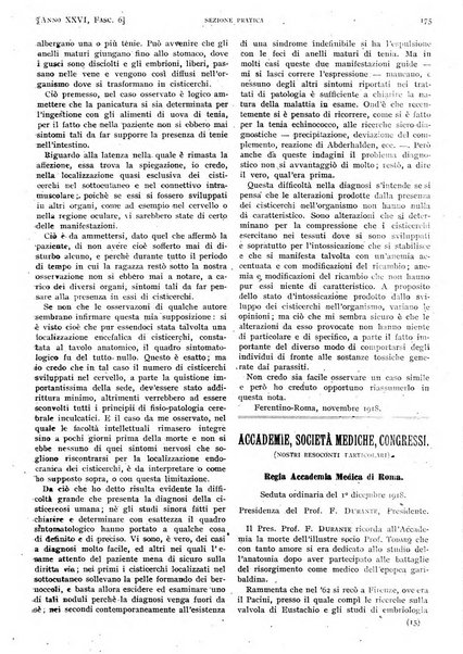 Il policlinico. Sezione pratica periodico di medicina, chirurgia e igiene