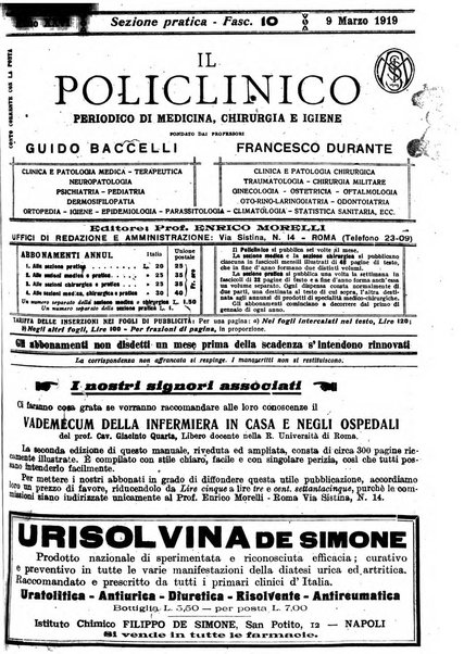 Il policlinico. Sezione pratica periodico di medicina, chirurgia e igiene