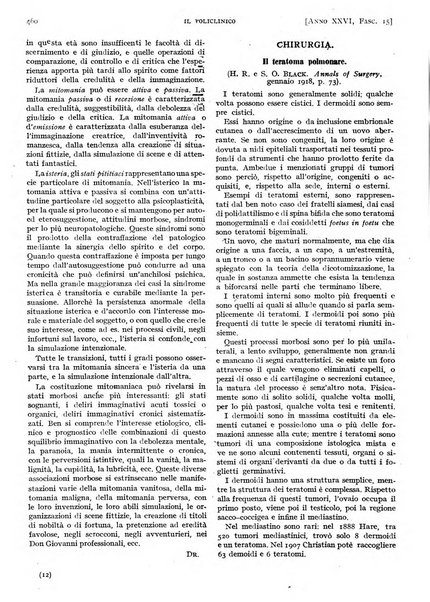 Il policlinico. Sezione pratica periodico di medicina, chirurgia e igiene