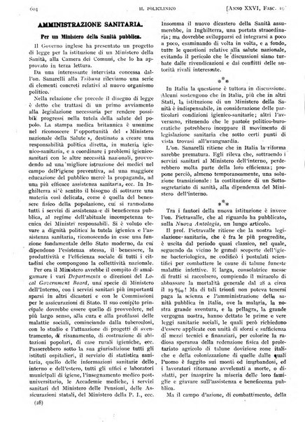 Il policlinico. Sezione pratica periodico di medicina, chirurgia e igiene