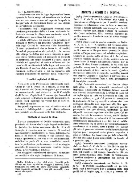 Il policlinico. Sezione pratica periodico di medicina, chirurgia e igiene