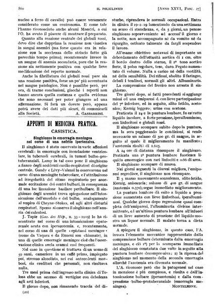 Il policlinico. Sezione pratica periodico di medicina, chirurgia e igiene